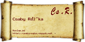 Csaby Réka névjegykártya